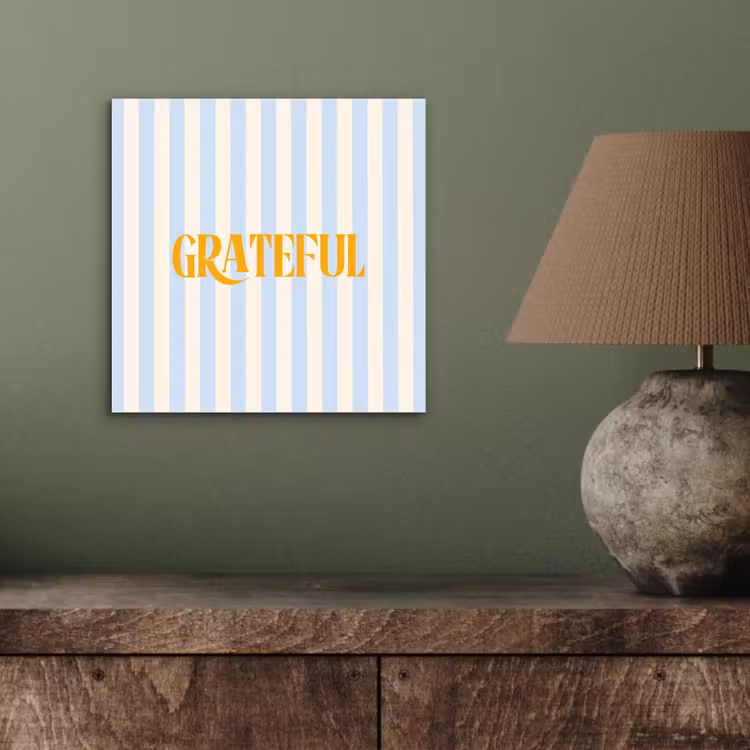 Aluminium schilderij - Oranje - Blauw - Strepen - Grateful — 3