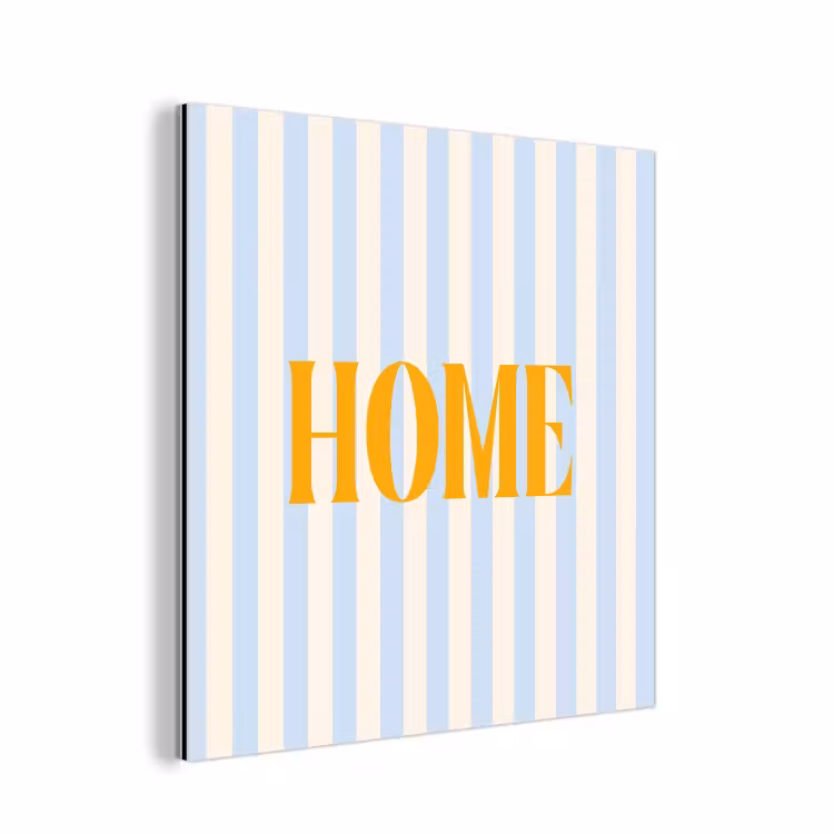Aluminium schilderij - Oranje - Blauw - Strepen - Home — 1