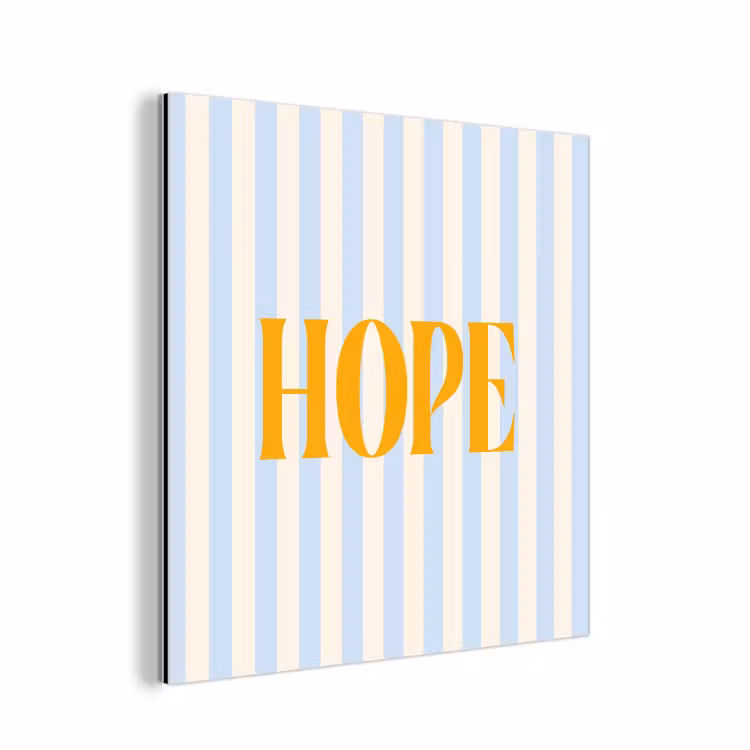 Aluminium schilderij - Oranje - Blauw - Strepen - Hope — 1