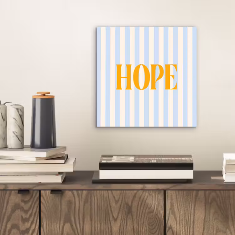 Aluminium schilderij - Oranje - Blauw - Strepen - Hope — 2