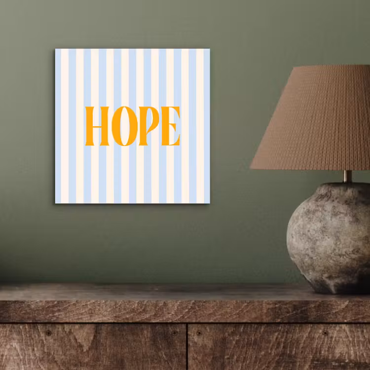 Aluminium schilderij - Oranje - Blauw - Strepen - Hope — 3