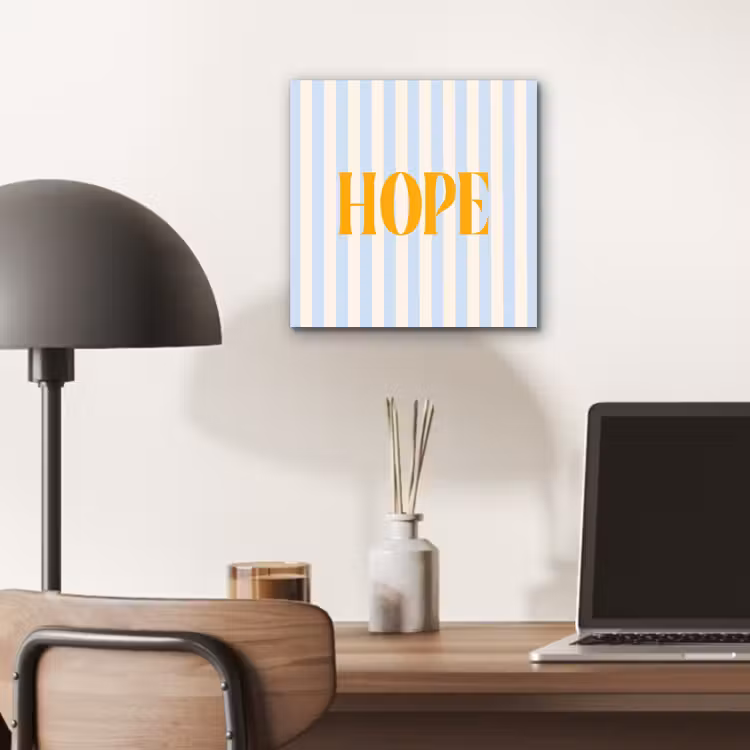 Aluminium schilderij - Oranje - Blauw - Strepen - Hope — 6