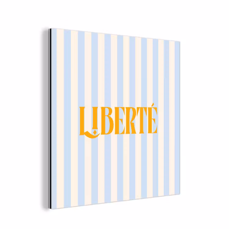 Aluminium schilderij - Oranje - Blauw - Strepen - Liberté — 1