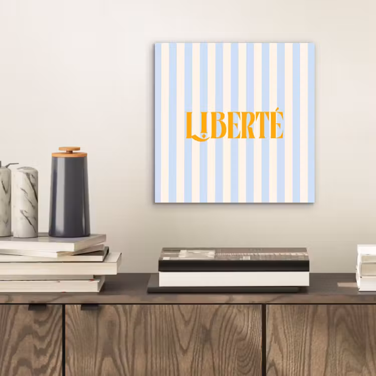 Aluminium schilderij - Oranje - Blauw - Strepen - Liberté — 2