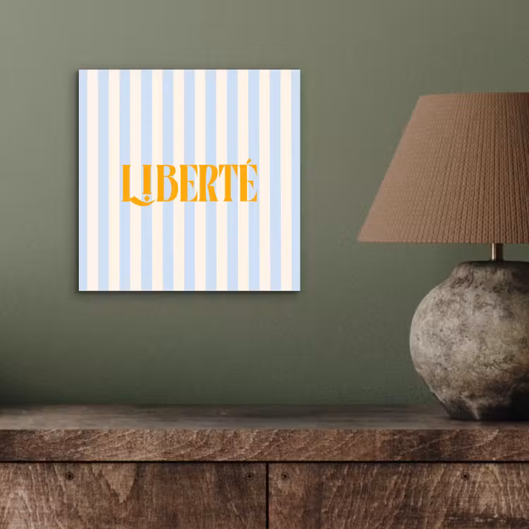 Aluminium schilderij - Oranje - Blauw - Strepen - Liberté — 3