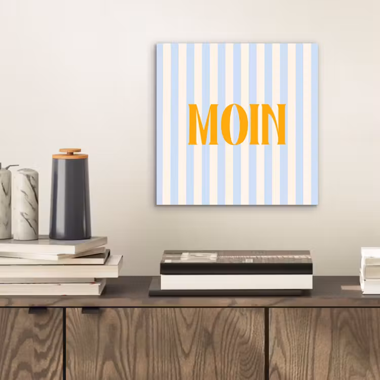 Aluminium schilderij - Oranje - Blauw - Strepen - Moin — 2