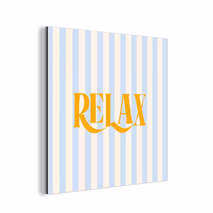 Aluminium schilderij - Oranje - Blauw - Strepen - Relax — 1