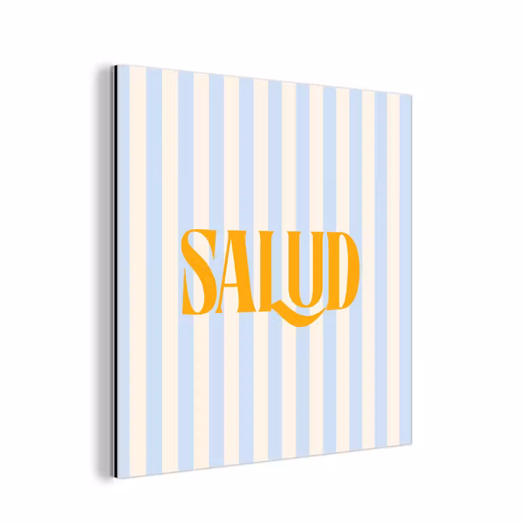 Aluminium schilderij - Oranje - Blauw - Strepen - Salud — 1