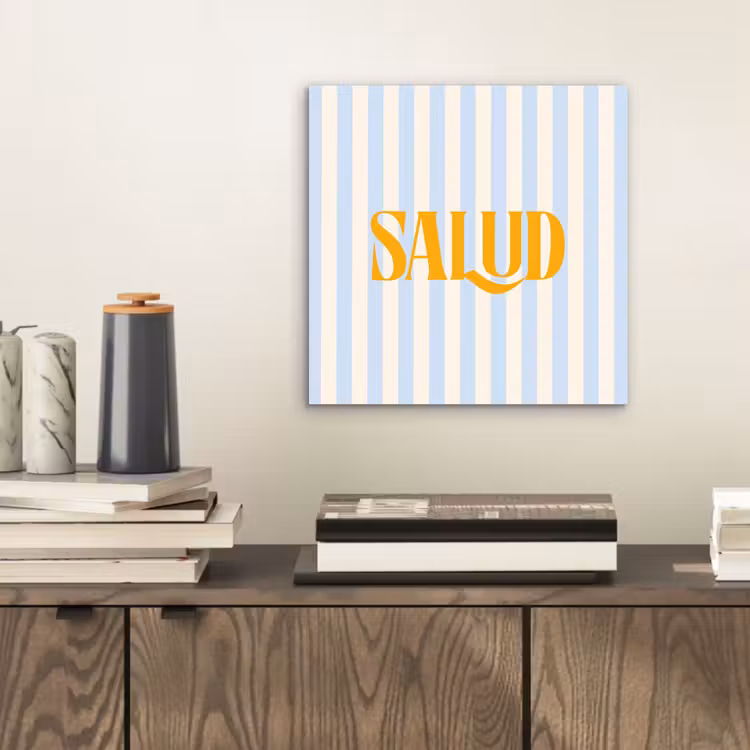Aluminium schilderij - Oranje - Blauw - Strepen - Salud — 2