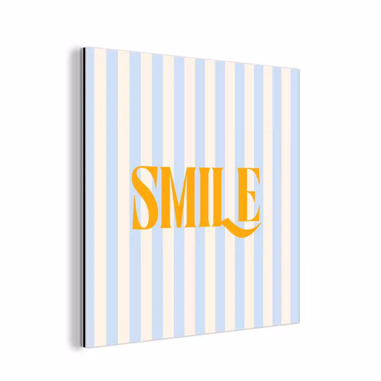Aluminium schilderij - Oranje - Blauw - Strepen - Smile — 1