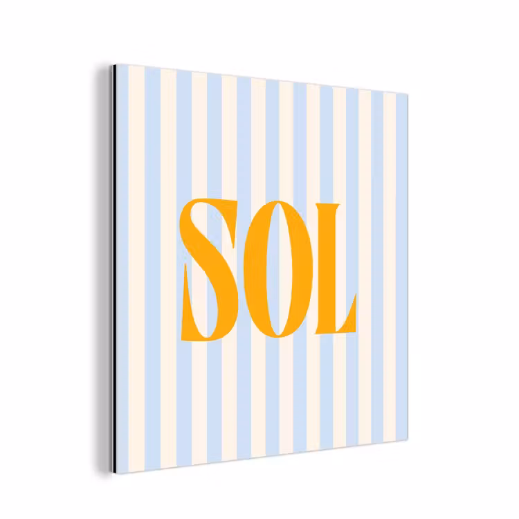 Aluminium schilderij - Oranje - Blauw - Strepen - Sol — 1