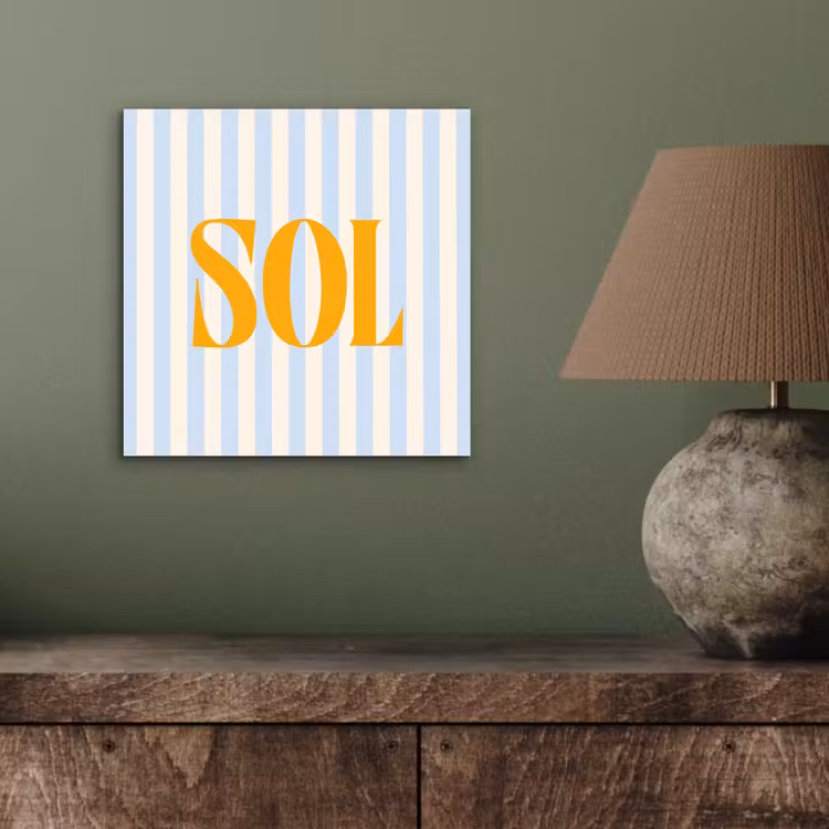 Aluminium schilderij - Oranje - Blauw - Strepen - Sol — 3