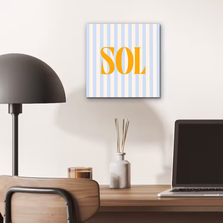 Aluminium schilderij - Oranje - Blauw - Strepen - Sol — 6