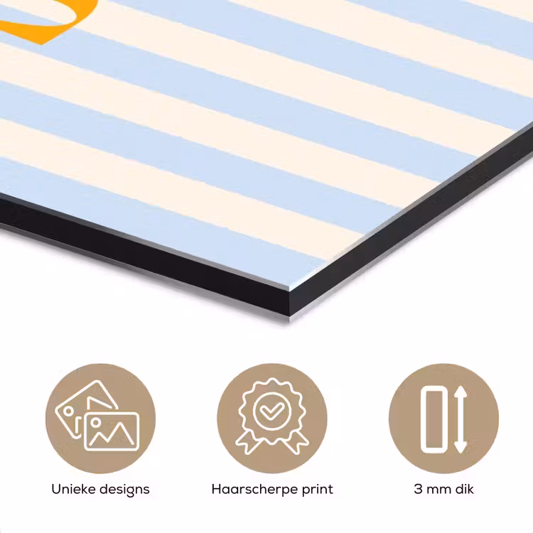 Aluminium schilderij - Oranje - Blauw - Strepen - Soleil — 7