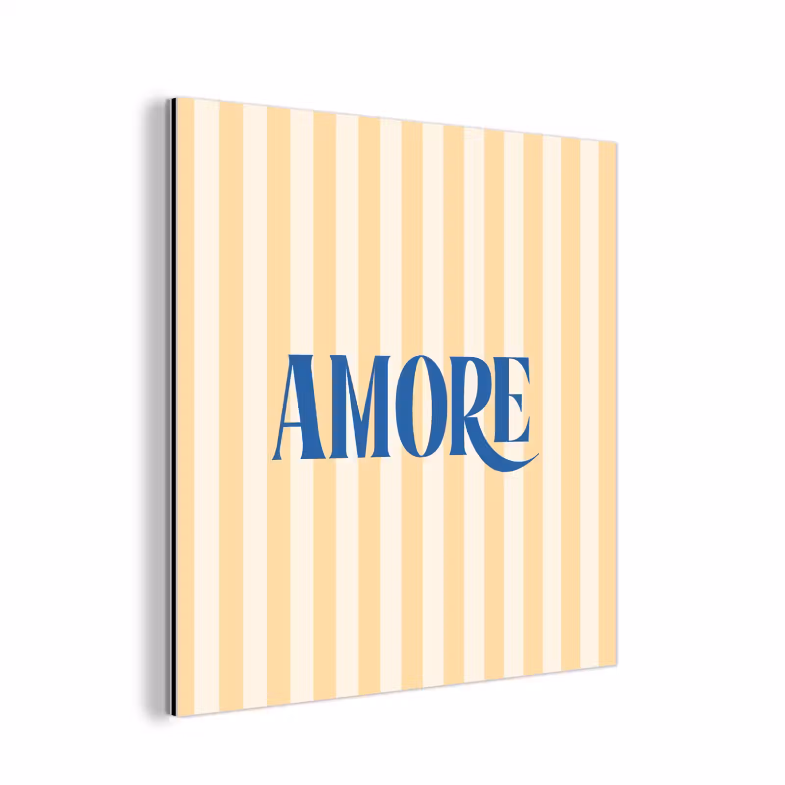 Aluminium schilderij - Blauw - Geel - Strepen - Amore — 1