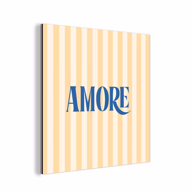 Aluminium schilderij - Blauw - Geel - Strepen - Amore — 1
