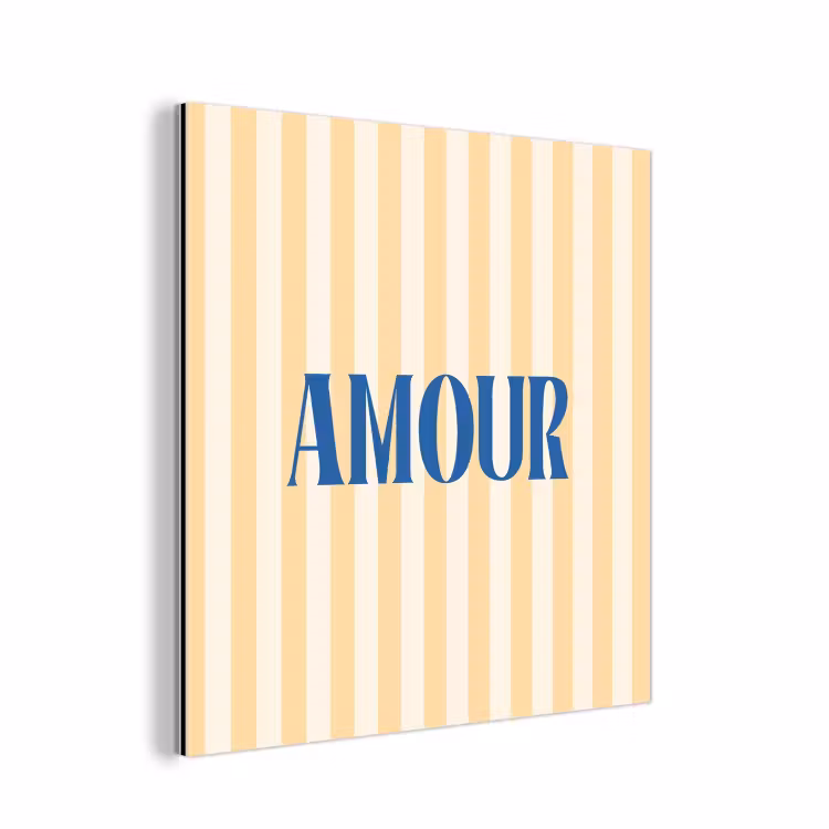 Aluminium schilderij - Blauw - Geel - Strepen - Amour — 1
