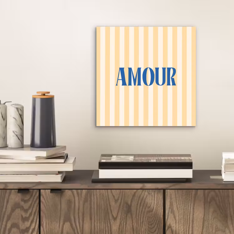 Aluminium schilderij - Blauw - Geel - Strepen - Amour — 2