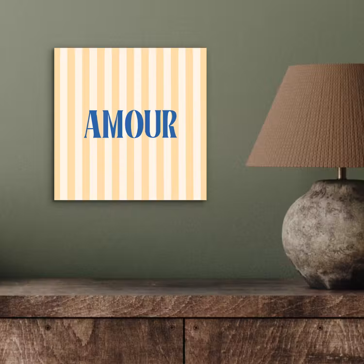 Aluminium schilderij - Blauw - Geel - Strepen - Amour — 3