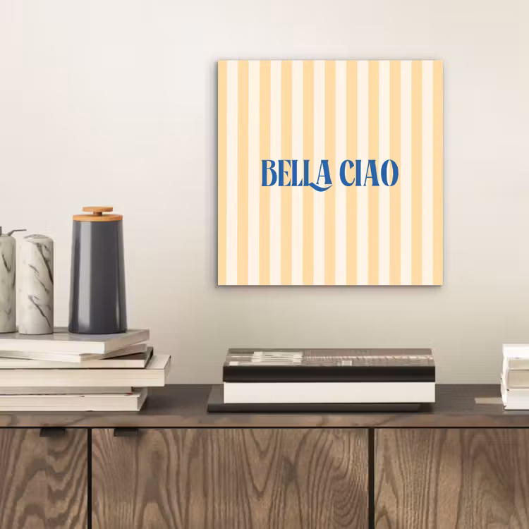 Aluminium schilderij - Blauw - Geel - Strepen - Bella Ciao — 2