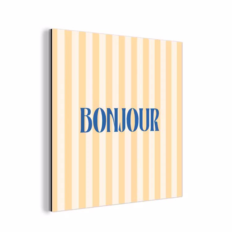 Aluminium schilderij - Blauw - Geel - Strepen - Bonjour — 1