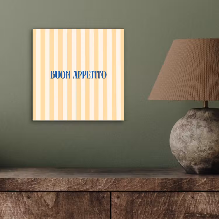 Aluminium schilderij - Blauw - Geel - Strepen - Buon Appetito — 3