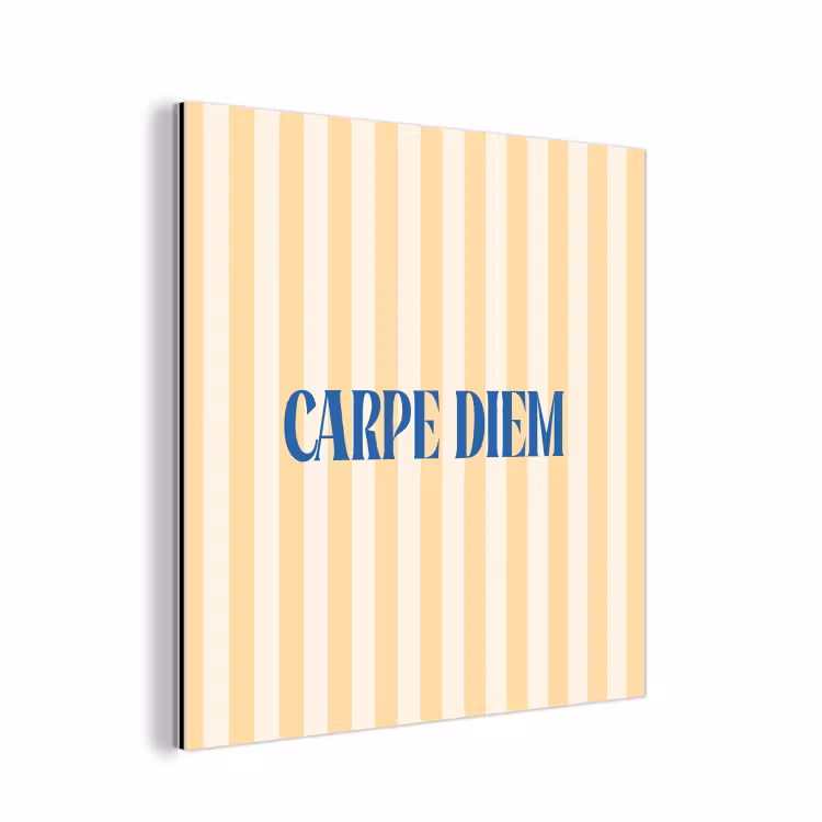 Aluminium schilderij - Blauw - Geel - Strepen - Carpe Diem — 1