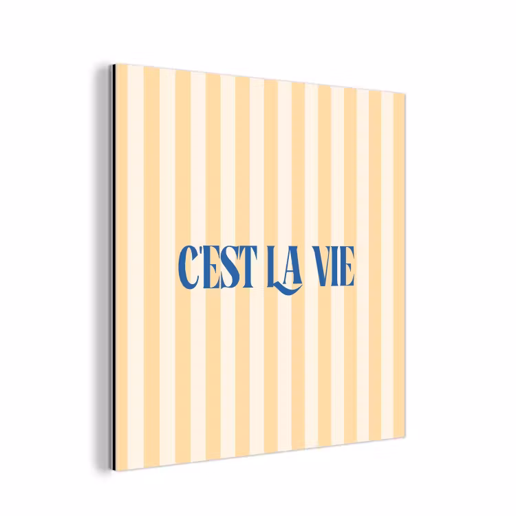 Aluminium schilderij - Blauw - Geel - Strepen - C'est La Vie — 1