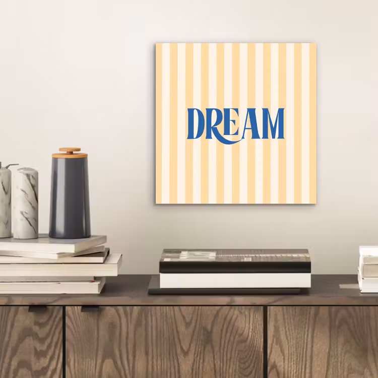 Aluminium schilderij - Blauw - Geel - Strepen - Dream — 2
