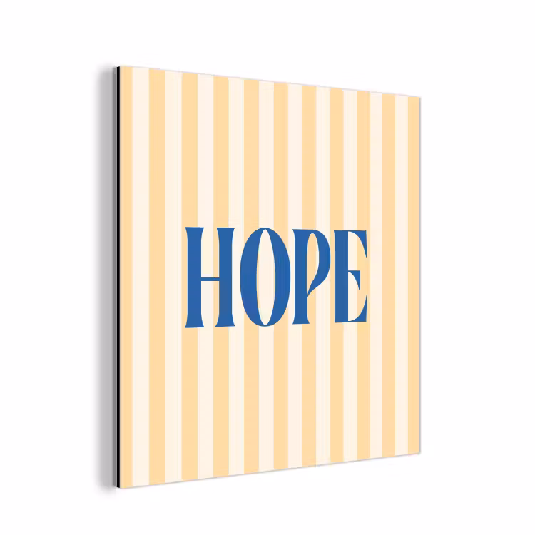 Aluminium schilderij - Blauw - Geel - Strepen - Hope — 1
