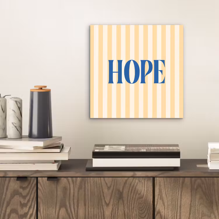 Aluminium schilderij - Blauw - Geel - Strepen - Hope — 2