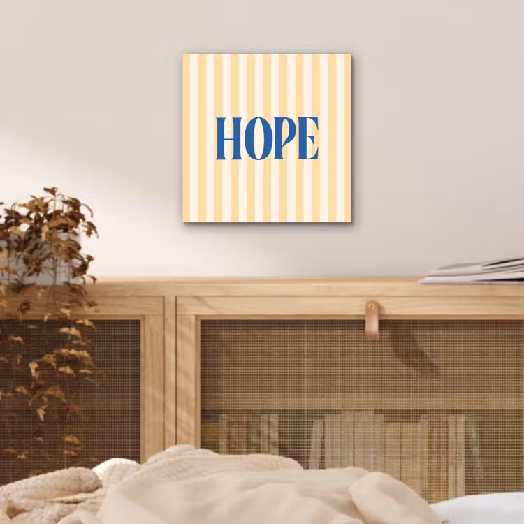 Aluminium schilderij - Blauw - Geel - Strepen - Hope — 4