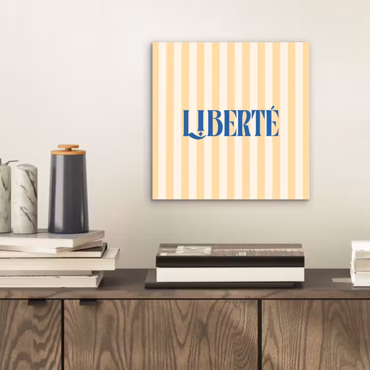 Aluminium schilderij - Blauw - Geel - Strepen - Liberté — 2