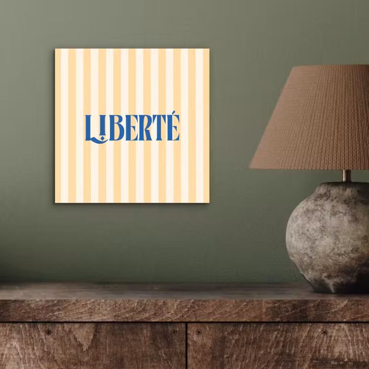 Aluminium schilderij - Blauw - Geel - Strepen - Liberté — 3