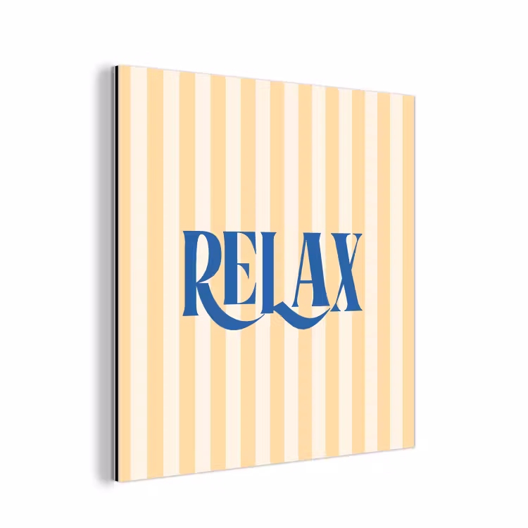 Aluminium schilderij - Blauw - Geel - Strepen - Relax — 1