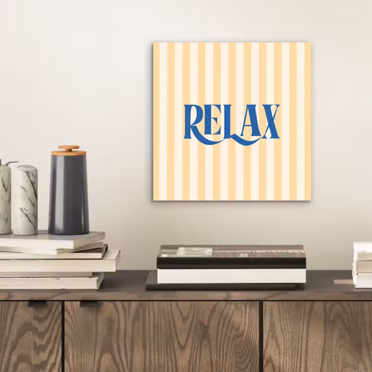 Aluminium schilderij - Blauw - Geel - Strepen - Relax — 2