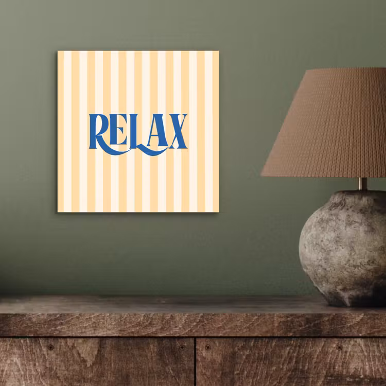 Aluminium schilderij - Blauw - Geel - Strepen - Relax — 3