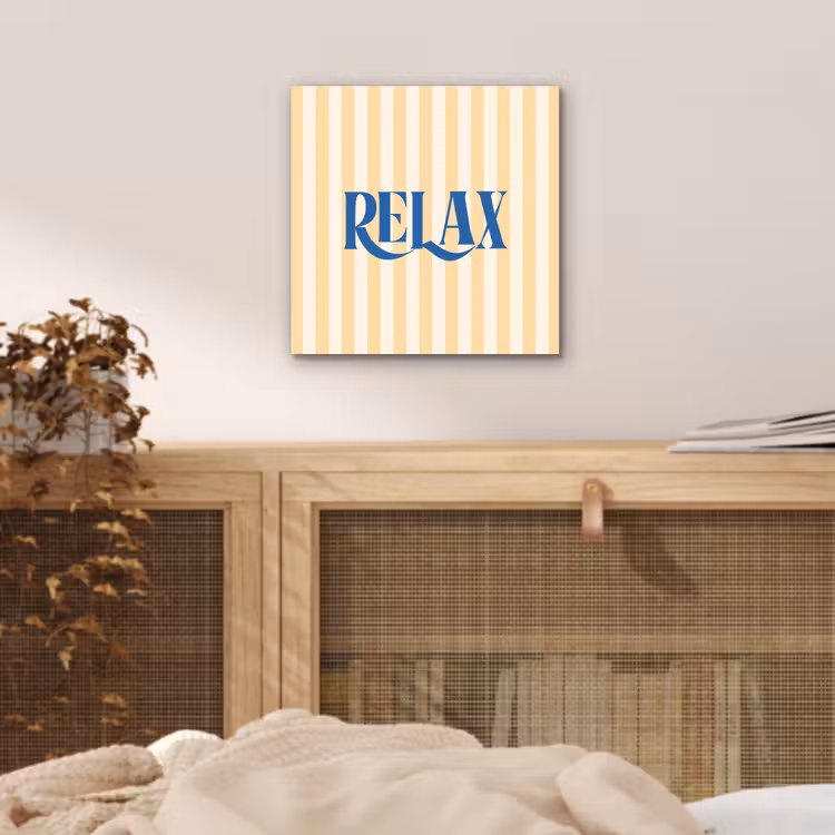 Aluminium schilderij - Blauw - Geel - Strepen - Relax — 4