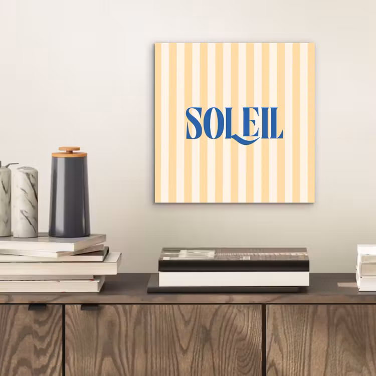 Aluminium schilderij - Blauw - Geel - Strepen - Soleil — 2