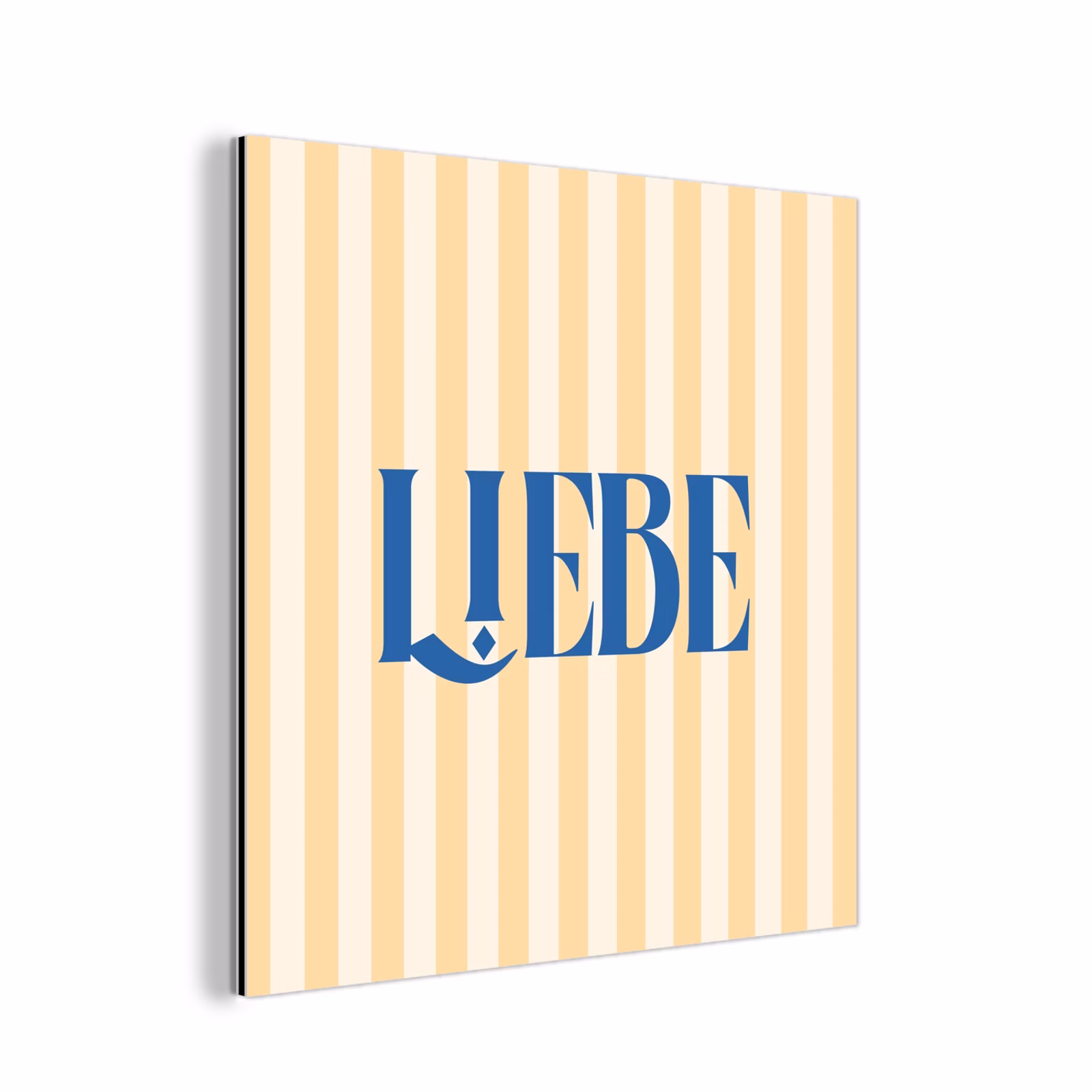 Aluminium schilderij - Blauw - Geel - Strepen - Liebe — 1