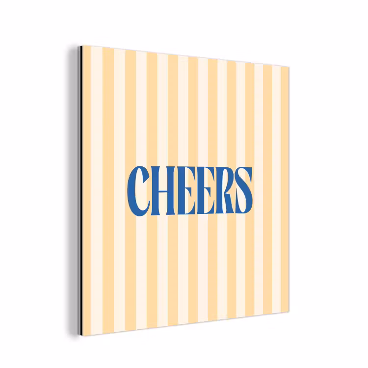 Aluminium schilderij - Blauw - Geel - Strepen - Cheers — 1