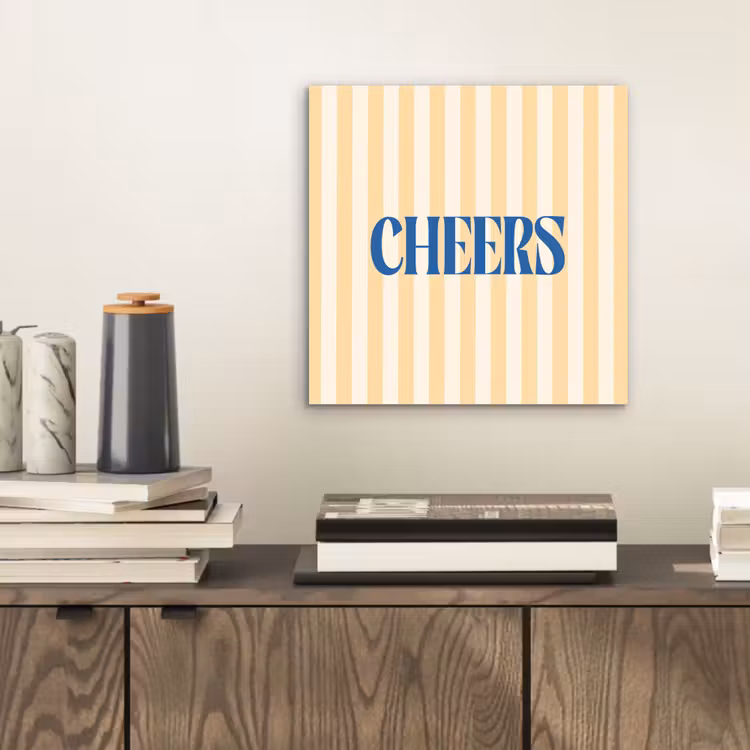 Aluminium schilderij - Blauw - Geel - Strepen - Cheers — 2