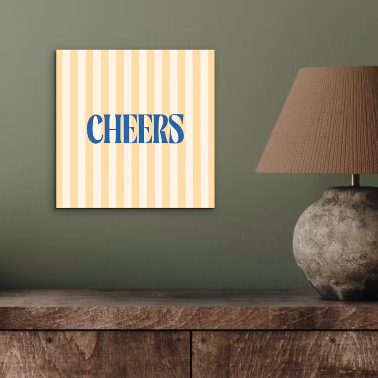 Aluminium schilderij - Blauw - Geel - Strepen - Cheers — 3