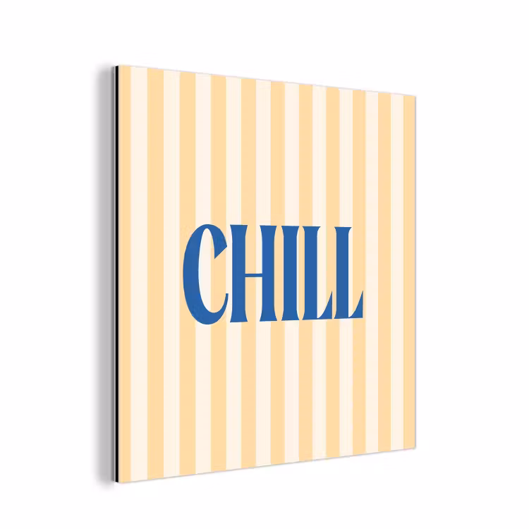 Aluminium schilderij - Blauw - Geel - Strepen - Chill — 1