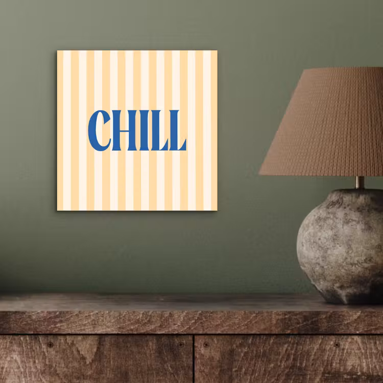 Aluminium schilderij - Blauw - Geel - Strepen - Chill — 3
