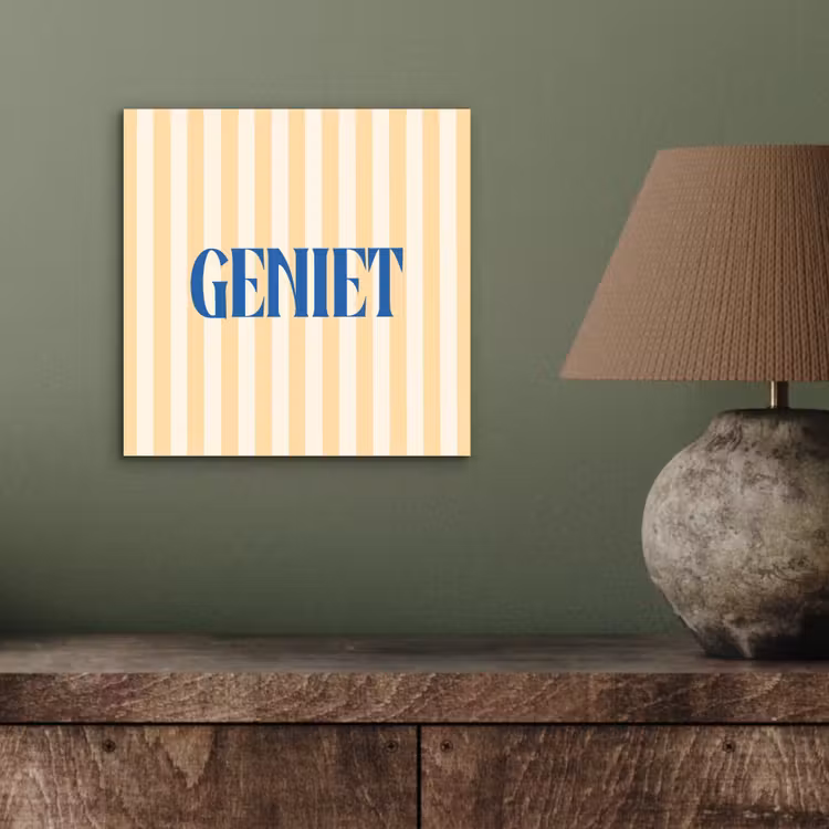 Aluminium schilderij - Blauw - Geel - Strepen - Geniet — 3