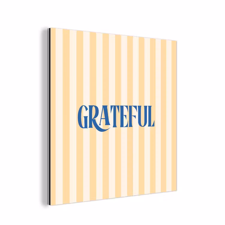 Aluminium schilderij - Blauw - Geel - Strepen - Grateful — 1