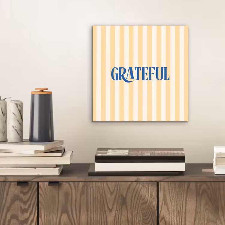 Aluminium schilderij - Blauw - Geel - Strepen - Grateful — 2