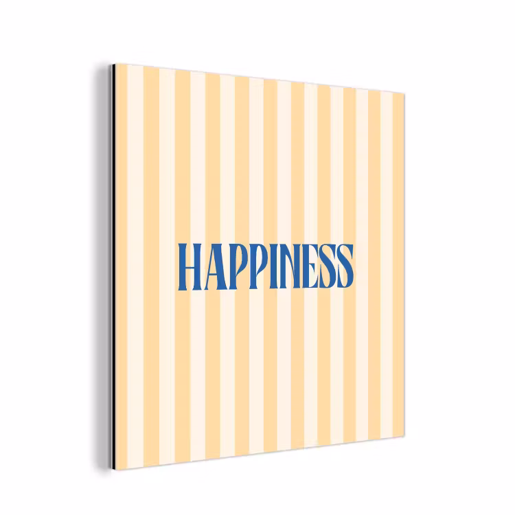 Aluminium schilderij - Blauw - Geel - Strepen - Happiness — 1