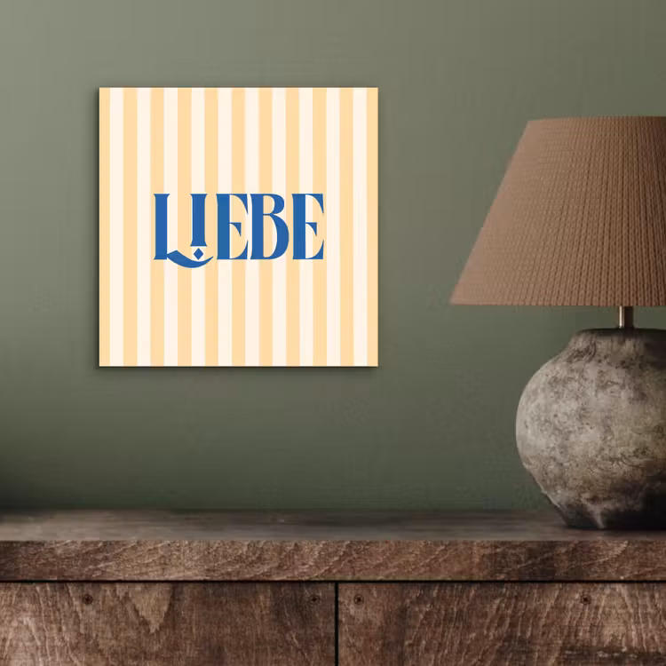 Aluminium schilderij - Blauw - Geel - Strepen - Liebe — 3